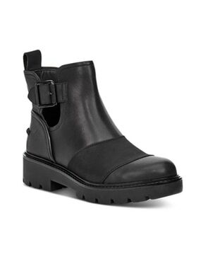 UGG Stockton Black Leather Booties | 6.5